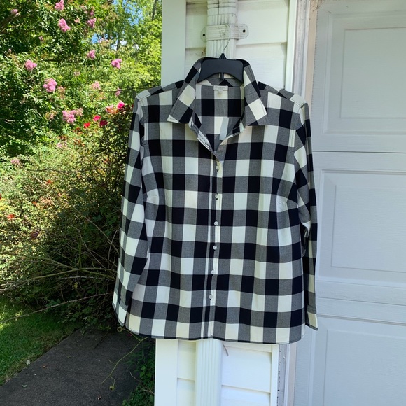 NWT Talbots Cute Black & Cream Buffalo Plaid Check - Picture 5 of 6